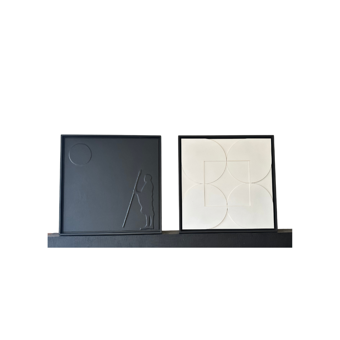 Man and Moon Synthetic leather (800 mm x 800 mm )