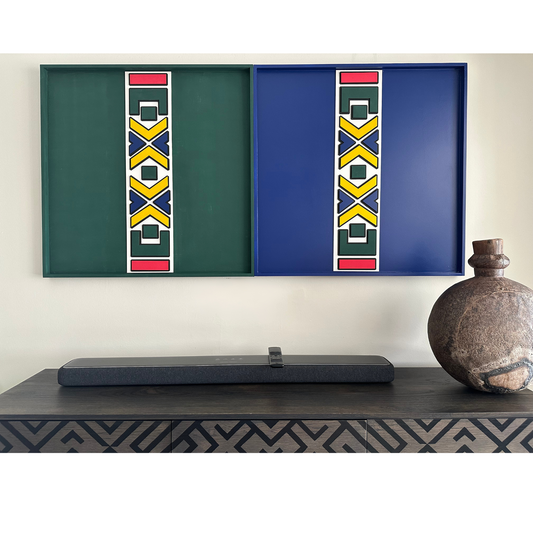 Green Ndebele Strap  (800 x 800mm)